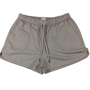 Cynthia Rowley Chino Shorts Womens Large Beige Elastic Waist Drawstring Pockets